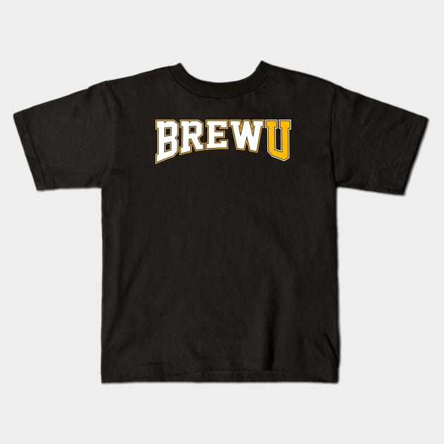 BrewU w/ Gold U Kids T-Shirt by PantherU